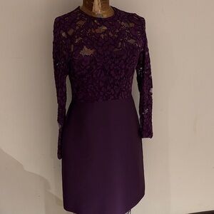 Carolina Herrera Deep Purple Lace Dress